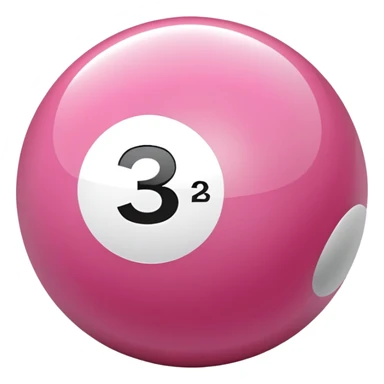 pink billiard ball with the number 23 inside a white circle sticker