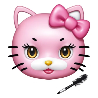 hello kitty with mascara spoolie sticker