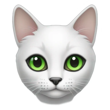 black and white cat with green eyes sticker