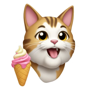 Gato comiendo helado sticker