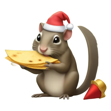 Agouti celebrating Christmas eating a tortilla sticker