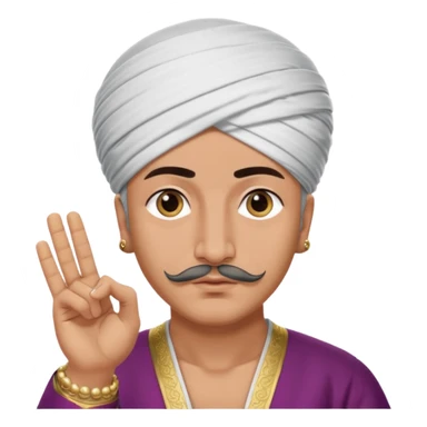 A turkish Sultan doing the quiet sign while his eyes are pure white sticker