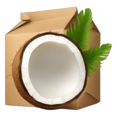 coconut water in cardboard package sticker