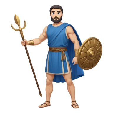 ancient greek man full length no weapons blue tunic sticker
