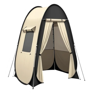 black Tall Oval Narrow Pop up open standing tent  sticker