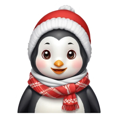 a cute penguin girl with red cheeks sticker