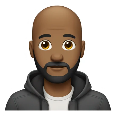 black bald with medium amout of beards guy with a moody face wearing a casual outfit sticker