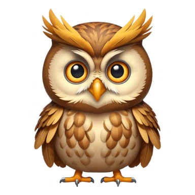 owl shocked expression feathers puffed sticker