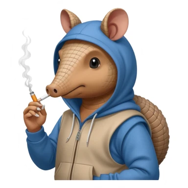 curious hacker armadilloarmadillo smoking cigarette whos always coding 24/7 sticker