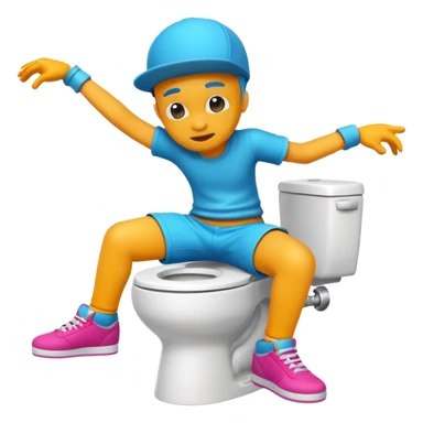 skibidi toilet character breakdancing sticker