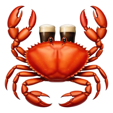 A crab holding a guiness sticker