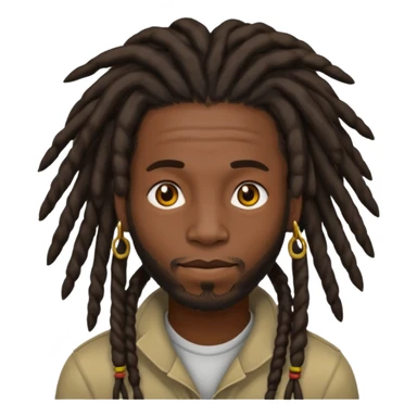 a black man with dreadlocks sticker