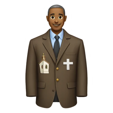 A jacket that says church dads with a church on it  sticker