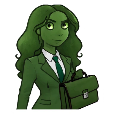 Brunette curly long haired girl lawyer sticker