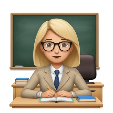 exhausted teacher in a bustling classroom sticker