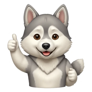 A husky dog doing a thumbs up sticker