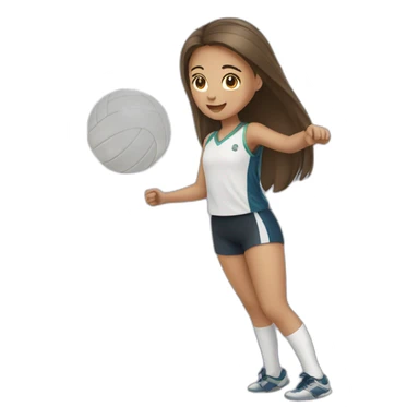 girl playing voleibol sticker
