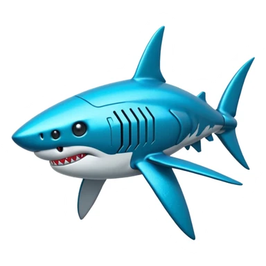 glitter mech shark cian cyberpunk sticker