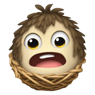 Ein süßer Teufel der in seinem Nest sitzt  sticker