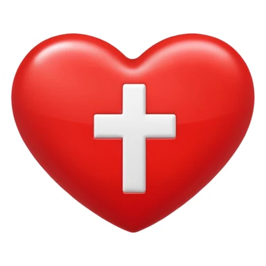 red heart with a white plus on it sticker