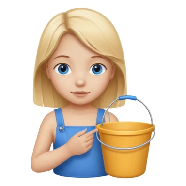 kid girl with sand bucket sticker