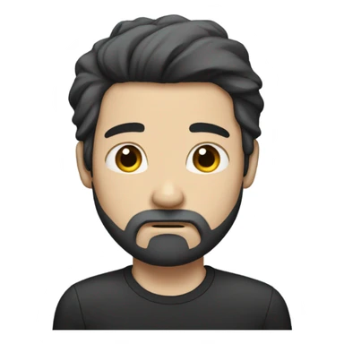 a tall white man with black hair and a beard crying and beggine sticker