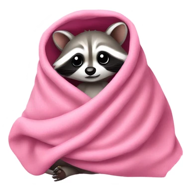 Baby Raccoon wrapped in pink blanket sticker