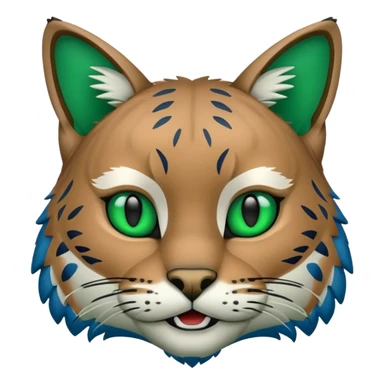 Georgia College and State University Bobcat green and blue mascot emoji copy and paste sticker