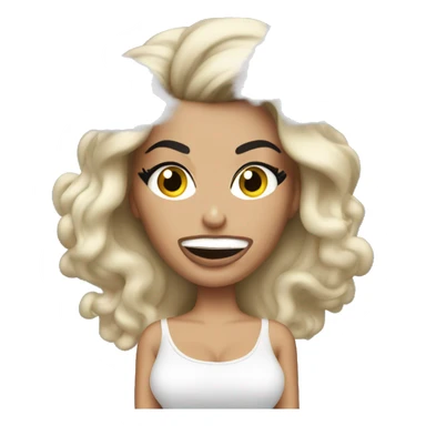 woman who looks like Katie price blowing out a cloud sticker