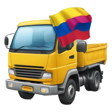 camion de envio con la bandera de colombia sticker
