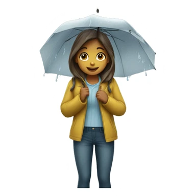 Girl in the rain  sticker