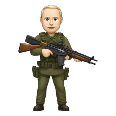 Vladimir poutine avec un fusil sticker
