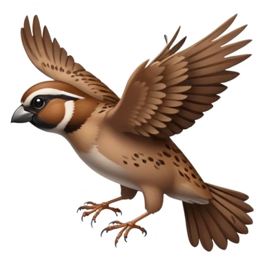 Sparrow flying sticker