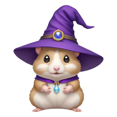 cute hamster wearing a purple witch hat sticker
