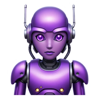 glitter purple cyberpunk robot sticker