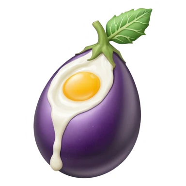 egg plant with milk and veins sticker