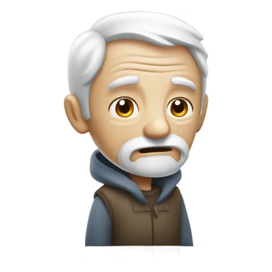 Old man freezing sticker