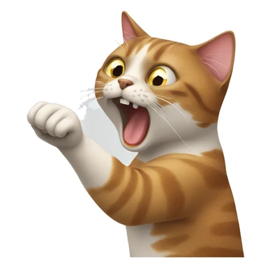 Cat slapping cat sticker
