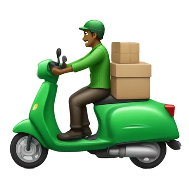 Green Delivery scooter with rider sticker