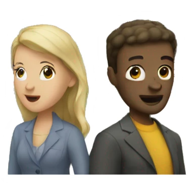 people talking by the house sticker