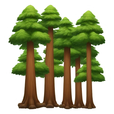 Many Redwood fir trees forest sticker
