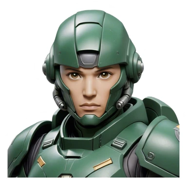 Cinematic Realistic StarCraft Terran Marine Portrait, head tilted epicly and inquisitively, showcasing a commanding presence and battle-hardened spirit. His steely gaze, set against intricately engineered tactical armor in dark green and grey, is rendered with lifelike clarity and dramatic lighting, high shine, epic and awe-inspiring, embodying the futuristic valor of a Terran warrior. sticker