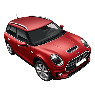 Red Mini Cooper Clubman with red roof decorated for Christmas sticker