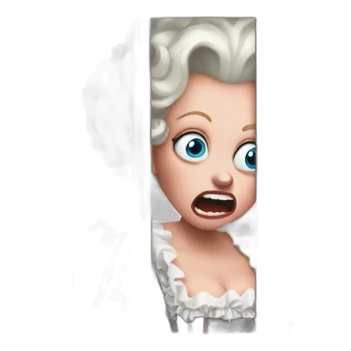 crazy eyes Marie Antoinette scream behind bars scary sticker