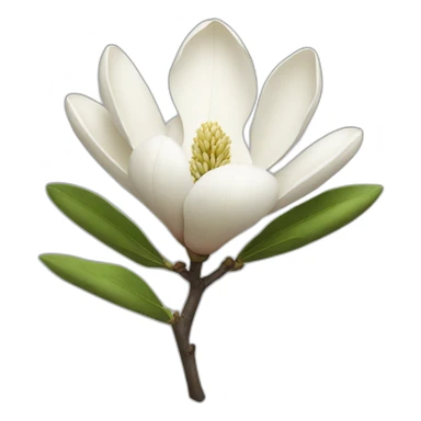 White magnolia sticker