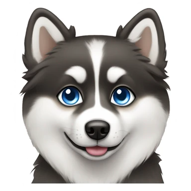 Pomsky with blue eyes sticker
