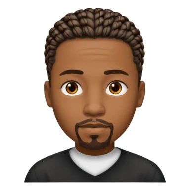 Hazme un emoji de un hombre negro con trenzas cortas (pero no mucho) y una pequeña perilla sin bigote sticker