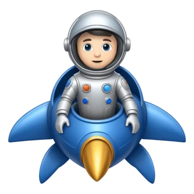 Spaceman in rocket ship sticker