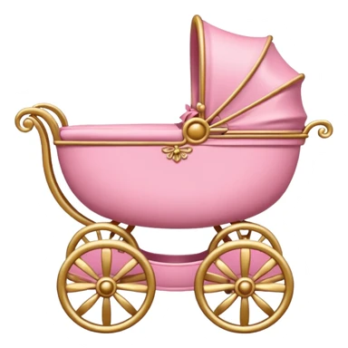 baroque pink baby carriage sticker