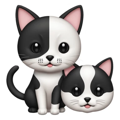 a cat and dogs together sticker